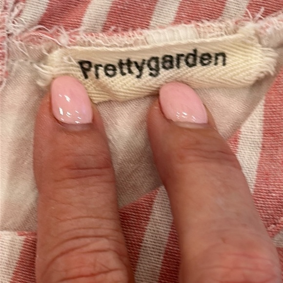 Prettygarden Pink Striped Cropped Jumpsuit with Halter Neck w/ Pockets XS/S - Picture 7 of 7